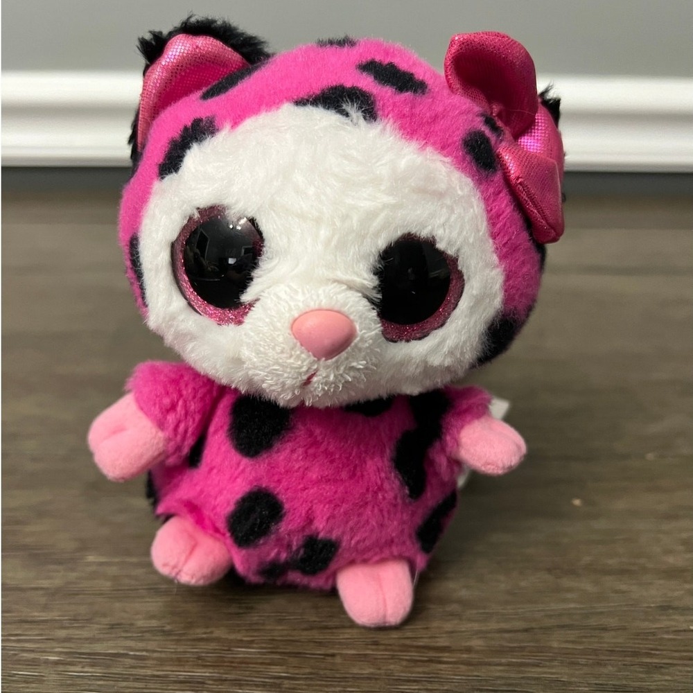 Aurora YooHoo & Friends Pammee Boutique Hot Pink Cheetah Leopard Print Plush Toy